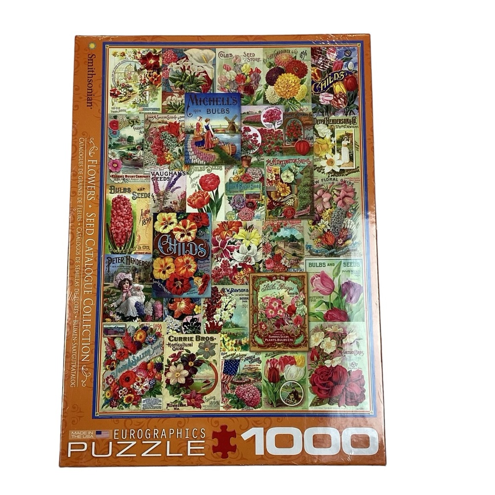 Eurographics Smithsonian Flowers Seed Catalogue Collection Jigsaw Puzzle